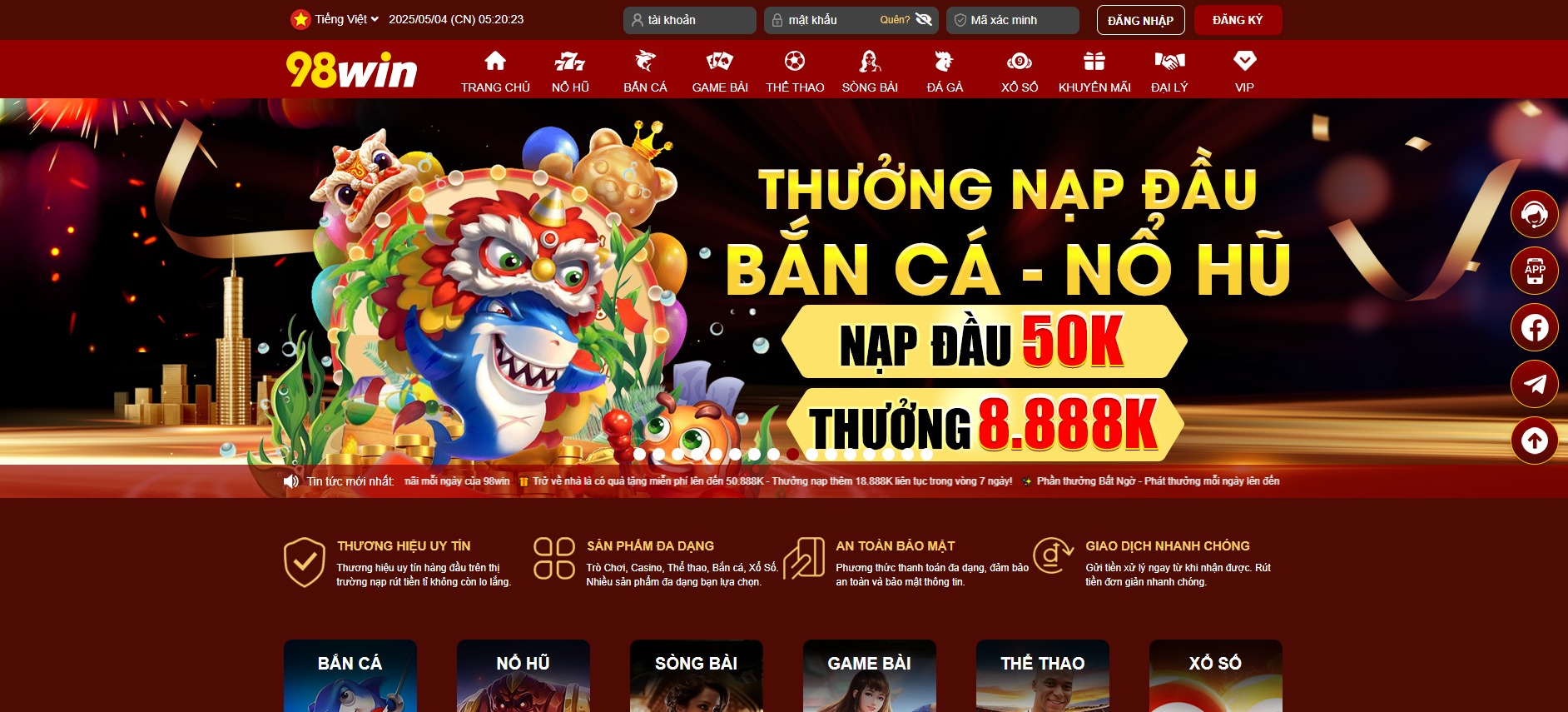 98WIN – Top Game Nổ Hũ Trực Tuyến 2025